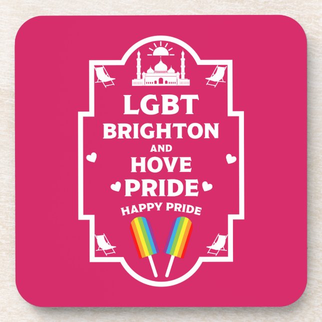 Brighton Gay Pride Getränkeuntersetzer (Vorderseite)