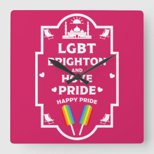 Brighton Gay Pride Quadratische Wanduhr
