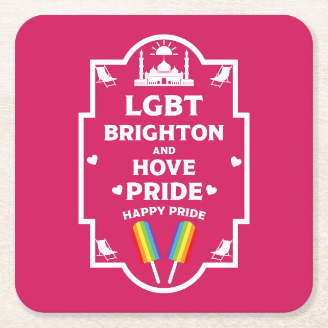 Brighton Gay Pride Rechteckiger Pappuntersetzer (Vorderseite)
