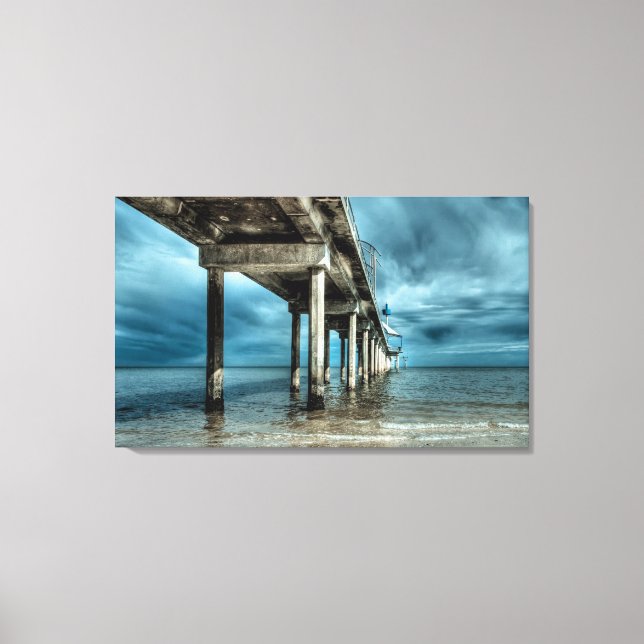 Brighton Jetty Premium Wrapped Canvas Leinwanddruck (Vorderseite)