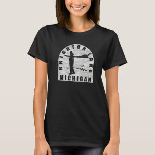 Brighton Lake Ice Fischen Michigan T-Shirt