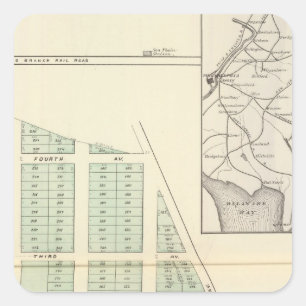 Brighton Land Association, angrenzender Spring Lak Quadratischer Aufkleber