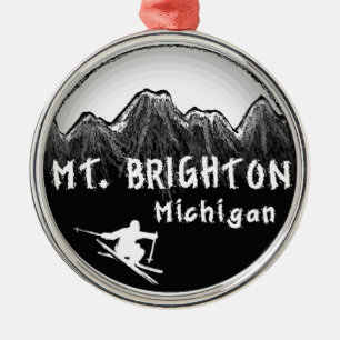 Brighton Michigan Skifahrer Silbernes Ornament