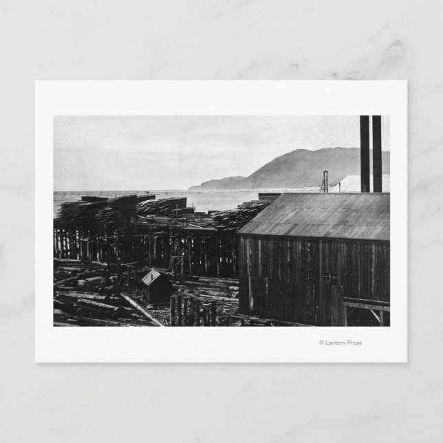 Brighton, Oregon Lumber Mills auf Küstenfotografie Postkarte (Vorderseite)