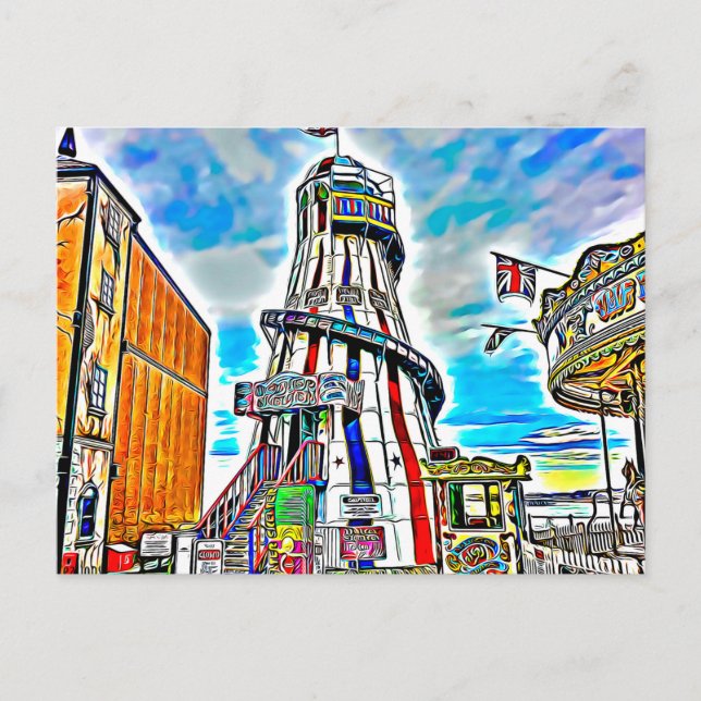 Brighton Palace Pier Fairground Rides Postkarte (Vorderseite)