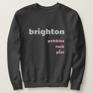 Brighton Pebbles Rock Pier M Gray Pink Sweater Sweatshirt