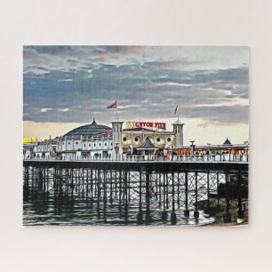Brighton Pier & Cloudy Sky Digitales Gemälde Puzzle