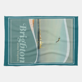 Brighton Pier Seagull Postcard Geschirrtuch