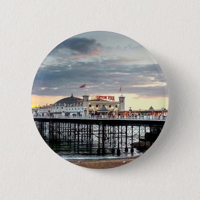 Brighton Pier Sunset Button (Vorderseite)