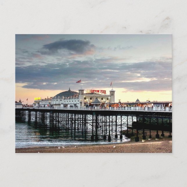 Brighton Pier Sunset Postkarte (Vorderseite)