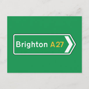 Brighton, UK Road Sign Postkarte