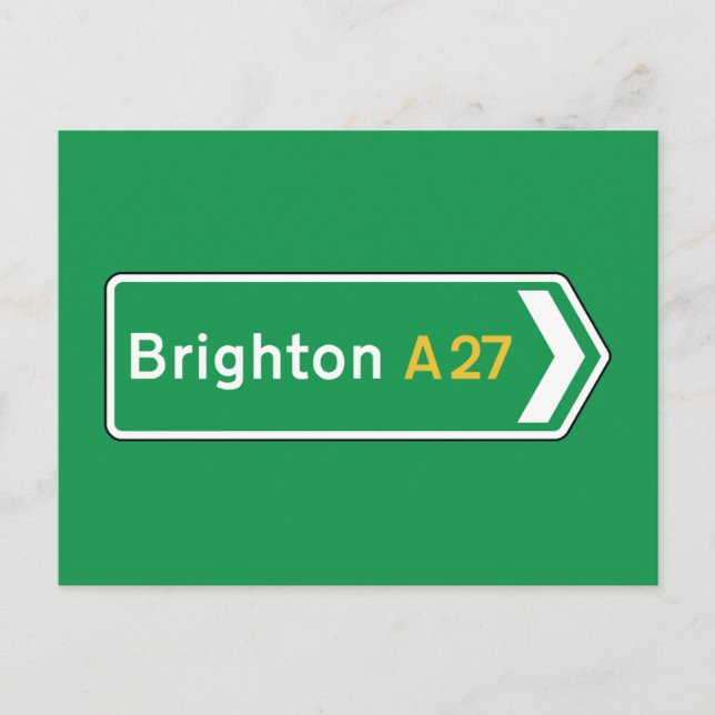 Brighton, UK Road Sign Postkarte (Vorderseite)