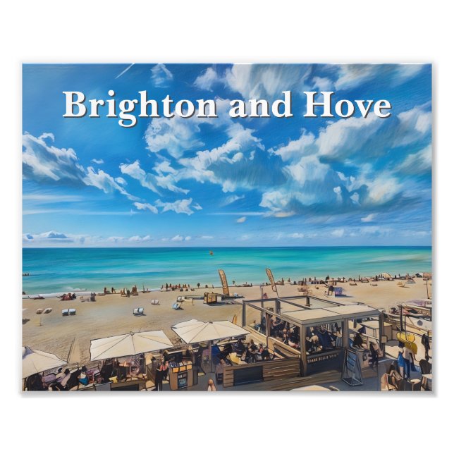 Brighton und Hove Beach Malerei Fotodruck (Vorne)