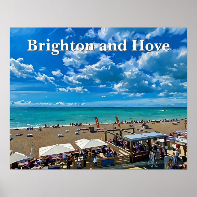 Brighton und Hove Beach Malerei Poster (Vorne)