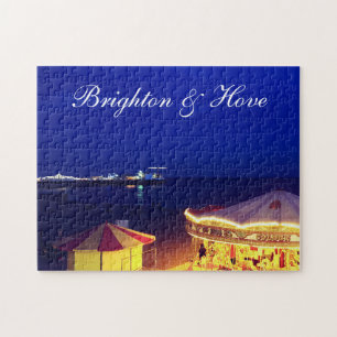 Brighton und Hove Beach zur Nachtzeit Puzzle
