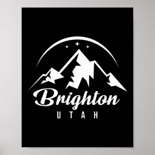 Brighton Utah Skigebiet Snowboarden Poster