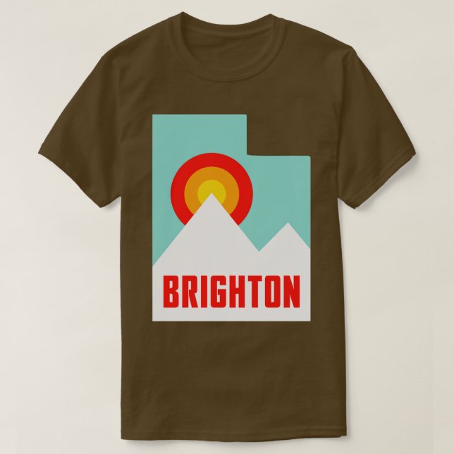 Brighton Utah Staat Retro Mountains T-Shirt (Design vorne)