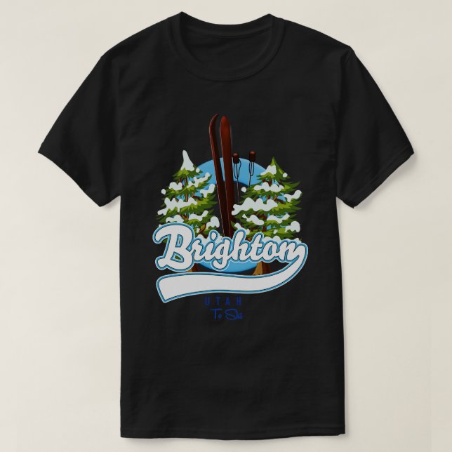 Brighton Utah zum Skifahren T-Shirt (Design vorne)