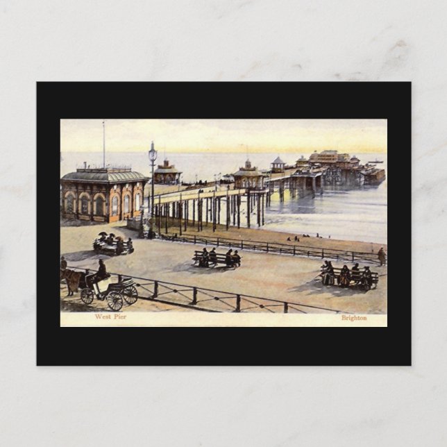 Brighton, West Pier, alte Postkarte (Vorderseite)