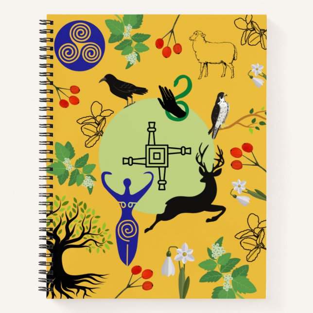Brigid Goddess - Yellow Journal Notizbuch (Vorderseite)