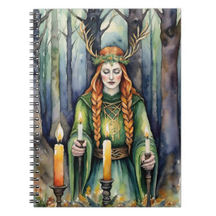 Brigid Imbolc Candlelight Forest Celtic Wiccan Notizblock