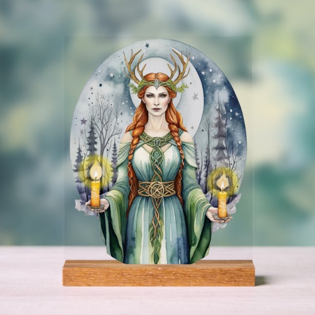 Brigid Imbolc Candlemas Forest Celtic Wiccan Acrylschild (Neutral)