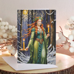 Brigid Imbolc Candlemas Forest Celtic Wiccan Feiertagskarte