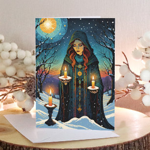 Brigid Imbolc Candlemas Forest Celtic Wiccan Feiertagskarte