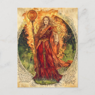Brigid keltische Göttin des Feuers und der Heilun Postkarte