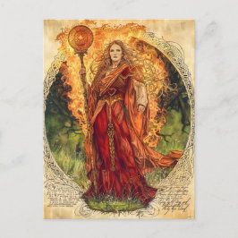 Brigide keltische Göttin des Feuers und der Heilun Postkarte