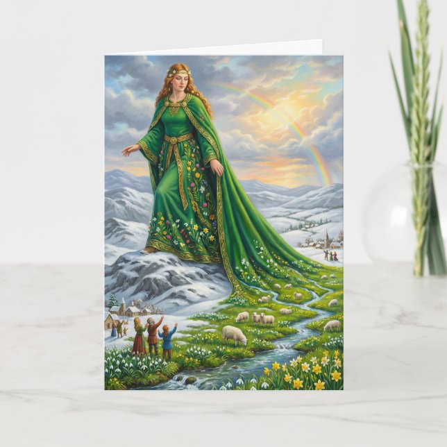 Brigids Mantel (Frühling bringen) Karte (Vorderseite)