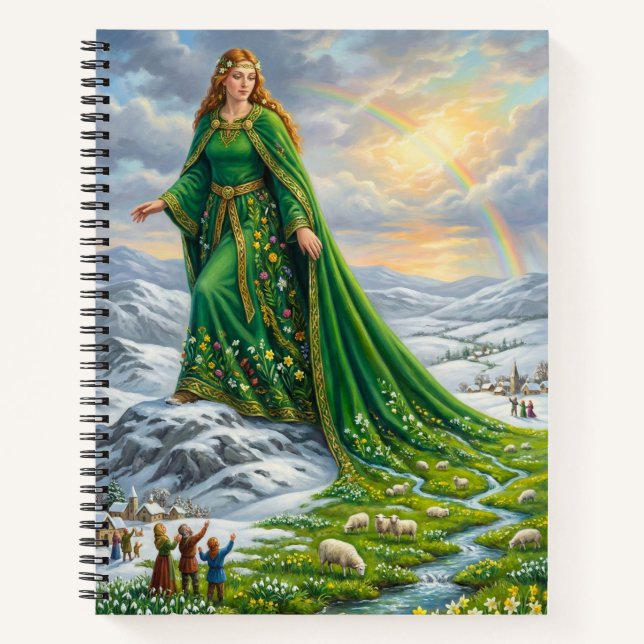 Brigids Mantel (Frühling bringen) Notizbuch (Vorderseite)