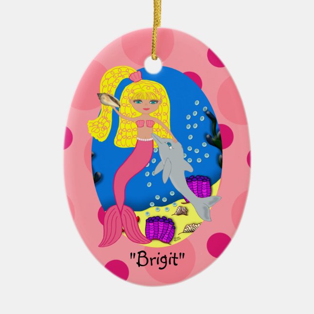 Brigit Pink Mermaid Ornament (Vorne)