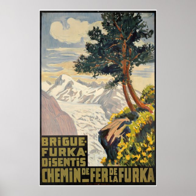 Brigue-Furka-Disentis, Chemin de Fer de la Furka Poster (Vorne)