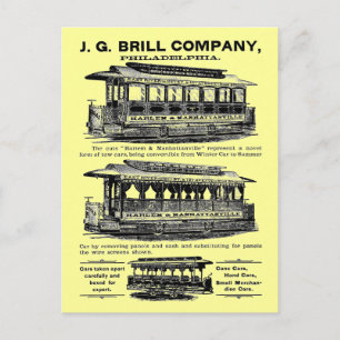 Brill Company Straßenbahnen und Trolleys Postkarte