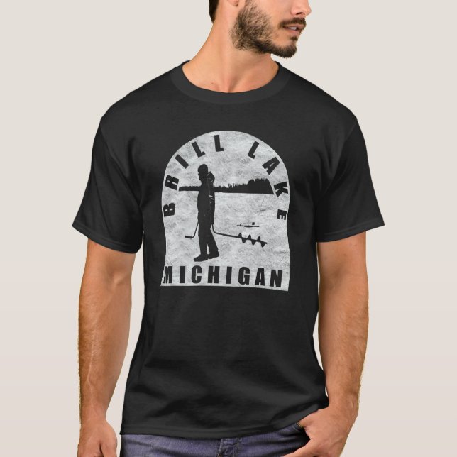 Brill Lake Ice Fischen T-Shirt (Vorderseite)