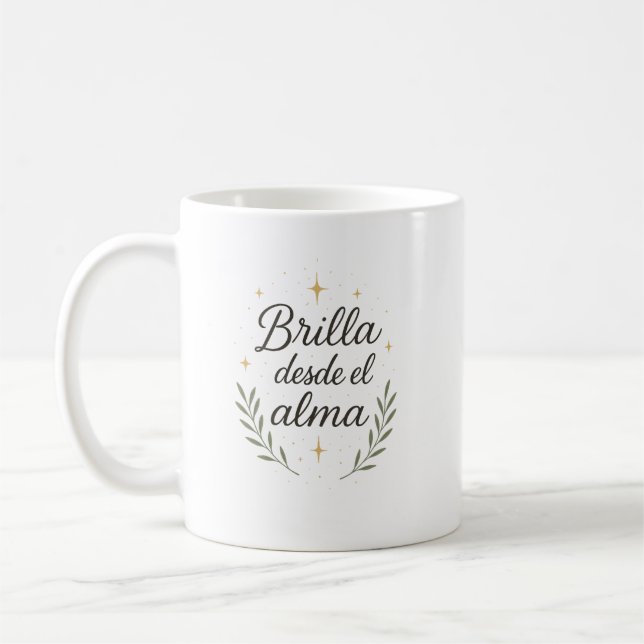 ✨ Brilla desde el alma – Caligrafía Botánica Kaffeetasse (Links)