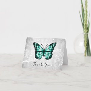 Brillante Aquamarine Schmetterling Dankeschön Kart Karte