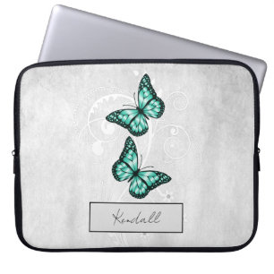 Brillante Aquamarine Schmetterlinge Laptopschutzhülle