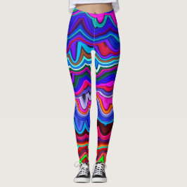 Brillante Blau-, Rosa- und Hellfarben Abstrakt Ar Leggings
