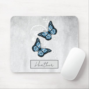 Brillante blaue Schmetterlinge Mousepad