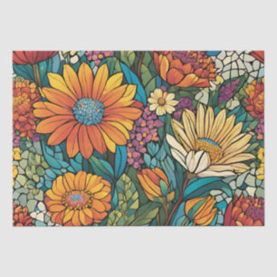 Brillante Farbmosaike-Blume Seidenpapier