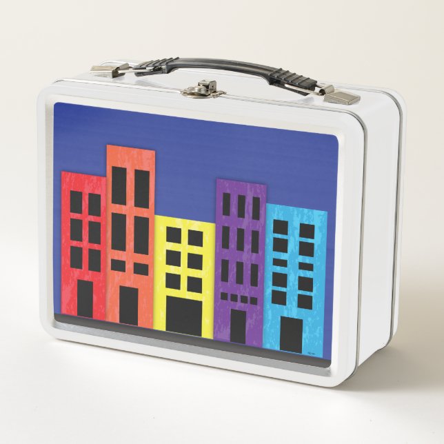 Brillante Gebäude Metal Lunch Box (Vorderseite)