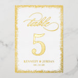 Brillante Glow REAL FOIL Tischnummer Card<br><div class="desc">Fügen Sie Ihrem besonderen Tag eine Touch schimmernder Eleganz mit echten Tischnummer-Karten hinzu. Besuchen Sie unsere Website unter www.berryberrysweet.com für stilvolle Schreibwaren-Designs und personalisierte Geschenke.</div>