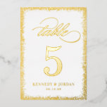 Brillante Glow REAL FOIL Tischnummer Card<br><div class="desc">Fügen Sie Ihrem besonderen Tag eine Touch schimmernder Eleganz mit echten Tischnummer-Karten hinzu. Besuchen Sie unsere Website unter www.berryberrysweet.com für stilvolle Schreibwaren-Designs und personalisierte Geschenke.</div>