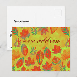 Brillante Herbstblätter ändern die Adresse Postkarte