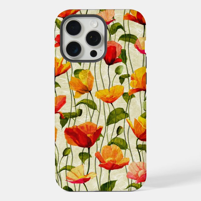 Brillante Mohnblumen iPhone Hülle (Rückseite)