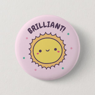 Brillante Niedliche Sun Doodle Button