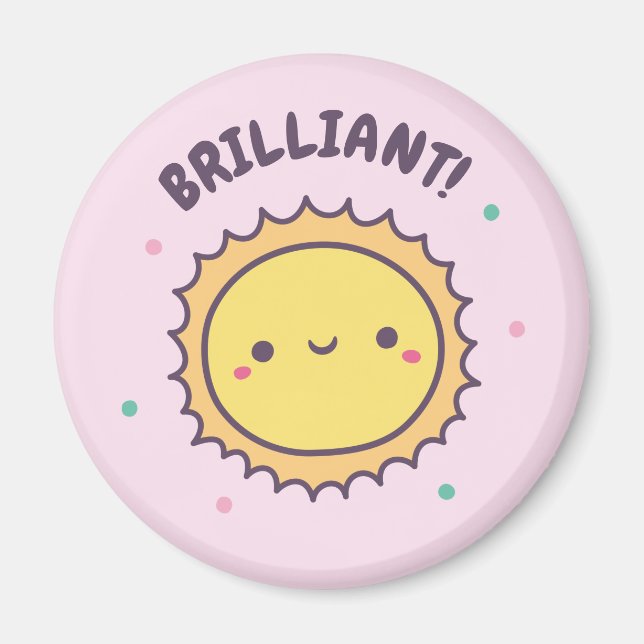 Brillante Niedliche Sun Kids Motivierend Magnet (Vorne)