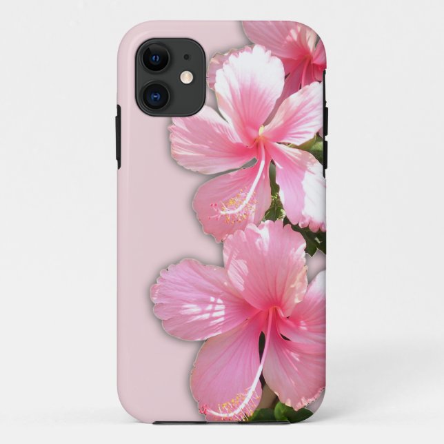 Brillante rosa Hawaiianische Hibiskus-Blume Case-Mate iPhone Hülle (Rückseite)
